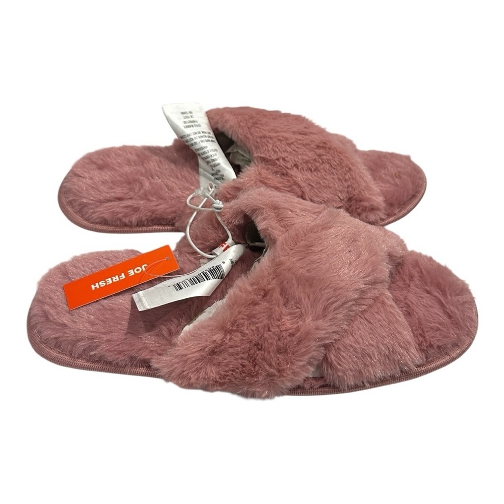 Joe Fresh Women's Pink Fuzzy Slippers Size S